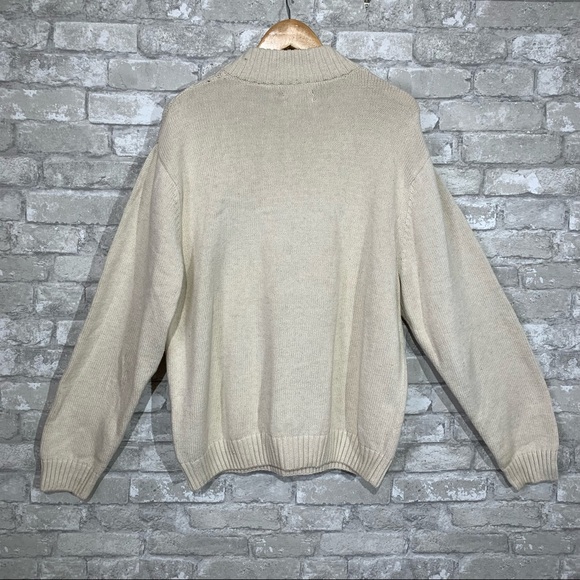 Chaps Men's XL Boho Sweater. Oversized Beachy Sweater Patterned Knit White - Picture 2 of 6